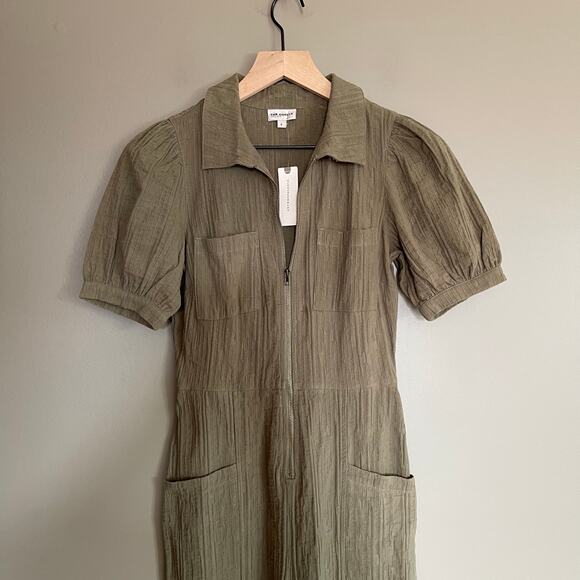 NWT Anthropologie The Odells Tamil Coveralls Olive Green Size 0 Utility Jumpsuit - Picture 5 of 16